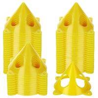 50 PCS Yellow Cone Canvas and Cabinet Door Risers, 3.5inch X 2inch Pyramid Stands, Acrylic Painting Support Stands