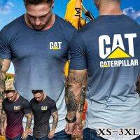 COD lianshai Newest Caterpillar CATS Spring and Summer Mens Short Sleeve Print T-shirt Fashion Sports Gradient Color Shirt