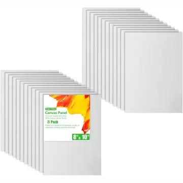 FIXSMITH Stretched White Blank Canvas- 8x10 Inch,Bulk Pack of  12,Primed,100% Cotton,5/8 Inch Profile of Super Value Pack for  Acrylics,Oils & Other Painting Media.