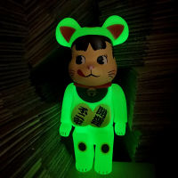 รุนแรงหมีอาคารบล็อก Bearbrick หมี Buerjia รุ่นส่องสว่างนมสาวทำมือโกลเด้นโชคดีแมวตุ๊กตา