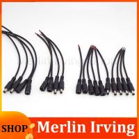 Merlin Irving Shop 15/30cm 2pin wire DC Male Female jack plug 22awg Power supply Connector Pigtail Cable 12V 5.5x2.1mm adapter plug For strip CCTV