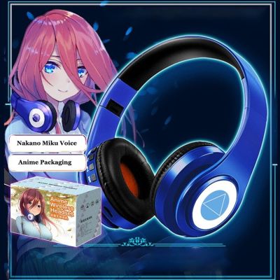 ZZOOI Anime Nakano Miku Cosplay Headset Bluetooth Headphone The Quintessential Quintuplets Wireless Headset Earphone Gaming Headset In-Ear Headphones