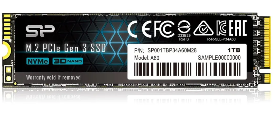 Silicon Power 1TB - NVMe M.2 PCIe Gen3x4 2280 SSD (SP001TBP34A60M28)