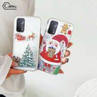 Callfire เคสใส่โทรศัพท์โทรสำหรับ OPPO A74 A54 A93 5G ลายคริสต์มาสน่ารักกวางซานตาคลอสรูปแบบต้นคริสต์มาส