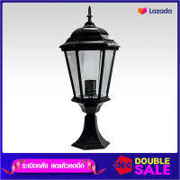 D2H โคมไฟหัวเสา สีดำ ไซส์ L กว้าง 25CM รุ่น WL-BH68-L-BK