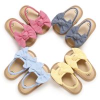 【hot】！ Baby Bow Knot Sandals Soft Sole Flat Shoes Infant Non-Slip Footwear