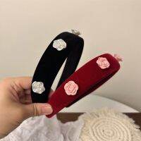 Bando wajah cuci ikat kepala anti Slip bunga beludru Korea