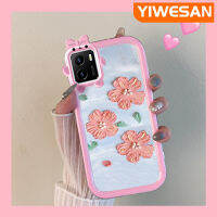 JIUMOO เคสสำหรับ VIVO Y15s Y15a เคส Y01มุกแวววาวลายดอกไม้เลนส์หลายสีเคสมือถือผู้หญิงสวยกันกระแทกเคสทนต่อการขีดข่วน