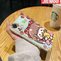 เคส JIUMOO สำหรับ OPPO Reno 8T 4G Reno 8T 5G A1 Pro 5G เคสการ์ตูนน่ารัก Girrl นุ่มหรูหราชุบซิลิโคนเคสมือถือดีไซน์ใหม่ขอบสี่เหลี่ยมเคสกันกระแทกฝาหลังเต็มเคสกันกระแทกกล้อง