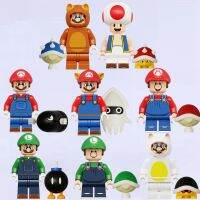 Kinopio Luigi Mario ของเล่นเพื่อพัฒนาการสำหรับเด็กของขวัญวันเกิด DIY บล็อกตัวต่ออิฐรูปปั้นขนาดเล็กภาพยนตร์