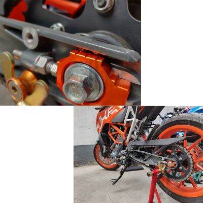 อุปกรณ์บล็อคอะลูมิเนียม cnc สีส้มสําหรับ for KTM Duke 125 200 390 2013 2014 2015 2016 2017 2018 Motorcycle Chain Adjusters Blockers