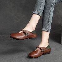 CODHaley Childe Kasut Wanita Bawah Tendon 2022 Warna Kulit Retro Baharu Padanan Warna Rata Rendah Atas Kasual Dua Pakai/Tendon Bottom Womens Shoes 2022 New Retro Leather Color Matching Flat Low-Top Casual Two-Wear Single