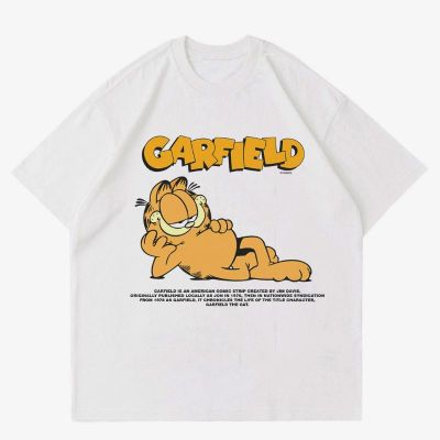 เสื้อยืดคอกลมเสื้อยืด ลาย Garfield VINTAGE BY PAWS | เสื้อยืด ลายการ์ตูน VINTAGE ยุค 90 | เสื้อยืด พิมพ์ลายแมวการ์ฟิลด์S  F7NH