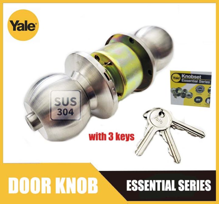 YALE DOOR KNOB ESSENTIAL SERIES WITH 3 KEYS | Lazada PH