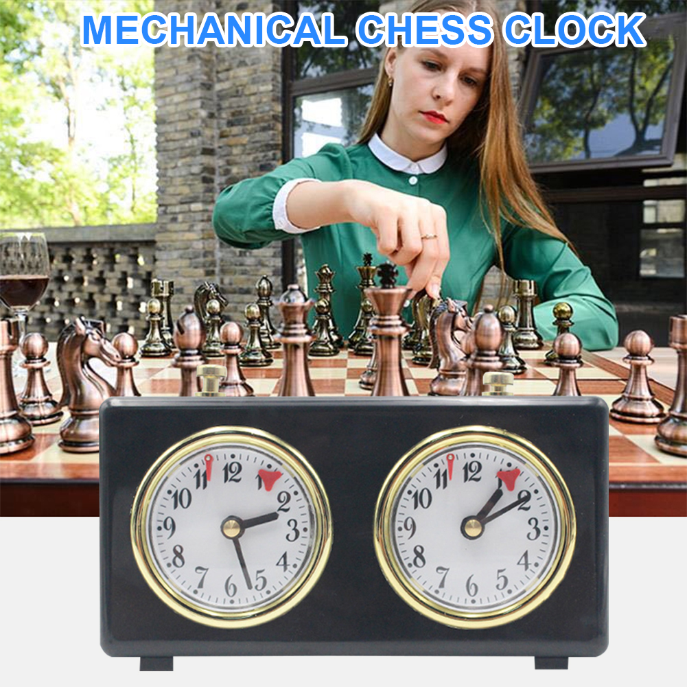 Portable Mechanical Chess Clock Board Game Count Down Analog Chess Timer 