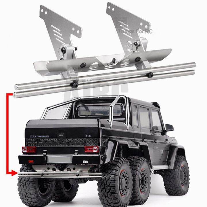 trax-trx6-g63-rc-auto-parts-stainless-steel-rear-bumper-and-bottom-guard-plate-chassis-armor