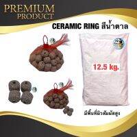 Ceramic Ring สีน้ำตาล พื้นที่ผิวสัมผัสสูง ยกกระสอบ 12.5 kg. (เซรามิคริง มีรูพรุนสูง ใช้เป็นที่อยู่ของจุลินทรีย์ )