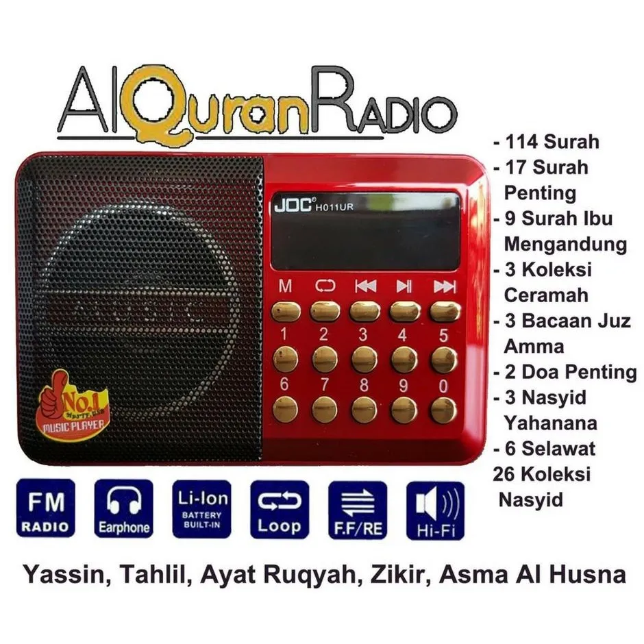 quran player [ READY STOCK ] [AL-QURAN] Digital Music Player/FM Radio  Lengkap Al-Quran/Doa/Nasyid Rechargeable | Lazada