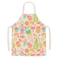 Apron Summer Orange Print Fruit Pattern Adult Parent Child Sleeveless Waist Household Apron Avental De Cozinha Tablier DeCuisine Aprons