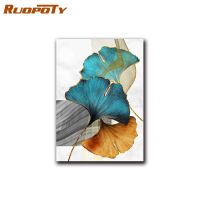 RUOPOTY 60x75cm Framed Painting By Numbers Kits For s Handmade Unique Gift Color Leaves Landscape Oil Picture Number Craft
