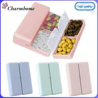 CHARMHOME สำหรับอาหารเสริมวิตามินน้ำมันปลา พร้อมฝาคู่ ภาชนะบรรจุยาสำหรับกระเป๋าเงิน พับเก็บได้ รายสัปดาห์หนึ่งสัปดาห์ กล่องเก็บยา กล่องใส่ยา