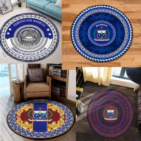 Samoa Tattoo Polynesia Tribal Hot Round Rug 3D Area Rug Non-slip Mat Floor Dining Room Living Room Room Mat Soft Bedroom Car