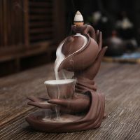 Ceramic Buddha Hand Series Incense Falls Incense Burner Indoor Smoke Waterfall Incense Holder Creative Backflow Incense Burner