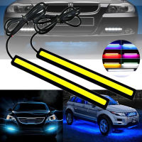 2pcs COB DRL daytime running light strip Car Interior Lamp Ambient decorative light bar 17CM Waterproof LED Grill Signal Lights