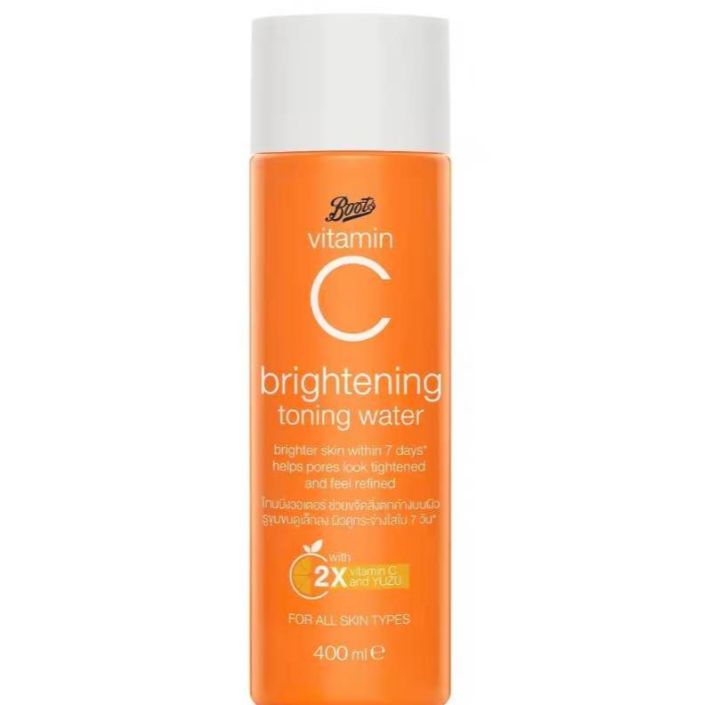 Boots Vitamin C Brightening Toning Water บู๊ทส์ วิตามิน ซี ไบรท์เทนนิ่ง โทนนิ่ง วอเตอร์ 400 มล.