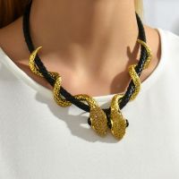 boutique Double Snake Dance short leather rope Halloween necklace necklace for women  jewelry for women 【hot】d25bil