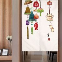 Fortune Cat Kitchen Door Curtain escopic Rod Printed Kitchen Partition Durable Curtain Home Decor Curtain