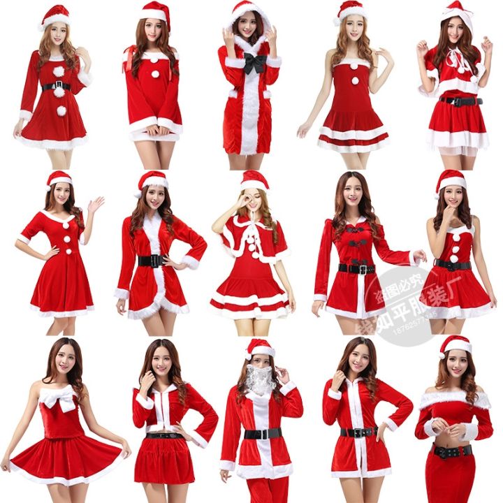 cos-imitation-ชุดแฟชั่นใหม่2019ชุดคอสเพลย์สำหรับสตรีใหม่ชุดคริสต์มาสซานตาคลอสชุดการแสดงบนเวทีเซ็กซี่สีแดง-cos-ชุดเสื้อคลุมเต้นรำ