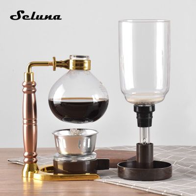 [ใหม่2023] 3ถ้วยแก้วสูญญากาศเครื่องชงกาแฟกาลักน้ำเครื่องกาแฟ Siphon Brewer หม้อชงขวดกรอง Technica 5 TCA-3พร้อมแปรงทรงช้อน