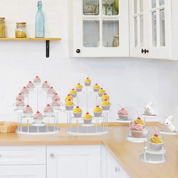 4pcs-round-acrylic-cupcake-stand-premium-cupcake-holder-cupcake-display-stand-dessert-stand-pastry-platter-display