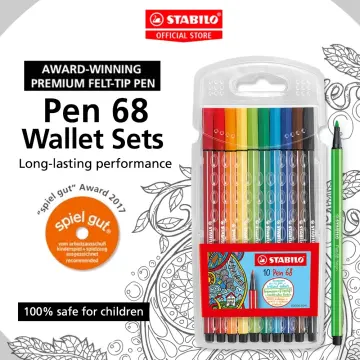 Metallic Premium Felt Tip Pen STABILO Pen 68 Metallic Wallet of 6 Assorted  Colours Ideal for Hand Lettering and Drawing 