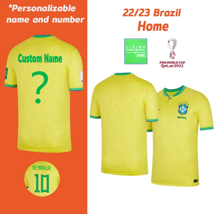 Brazil Jersey 22/23 World Cup Home Jersi Custom Name Men Soccer Jersey