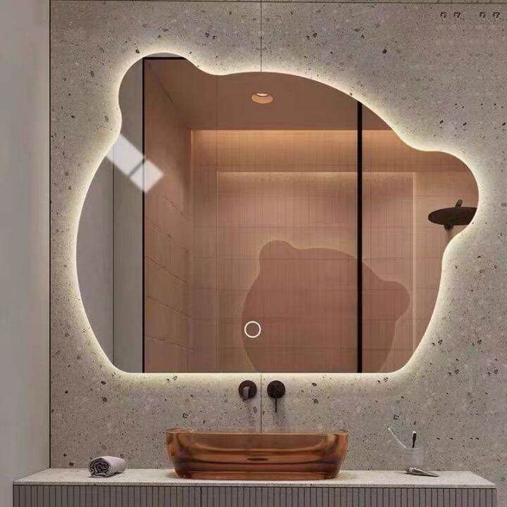 Sub lamp defogging makeup mirror hanging wall with led basin dressing