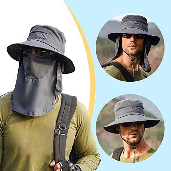 hot-outdoor-uv-sun-protection-wide-brim-boonie-hat-with-face-cover-neck-flap-men-women-bucket-hat-for-fishing-hiking-garden-beach