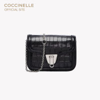 COCCINELLE MARVIN TWIST CROCO SHINY SOFT Handbag 120101 NOIR กระเป๋าถือผู้หญิง