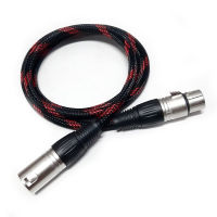 XLR cable สายสัญญาณ xlr หัวตัวผู้ตัวเมียเข้าสายสัญญาณทองแดงเกรดA หุ้มด้วยสายถักแข็งแรงนำสัญญาณดี มีความยาวให้เลือก