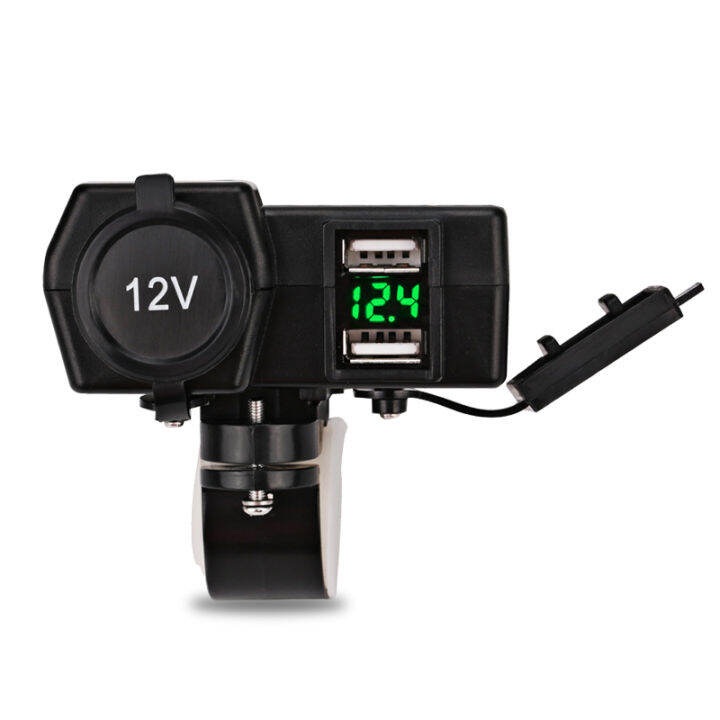 4-2a-motorcycle-charger-12v-24v-led-display-voltmeter-lighter-socket-5v-2-1a-dual-usb-charger-with-switch-waterproof