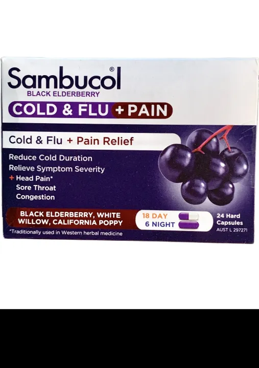 Sambucol Cold and Flu Plus Pain Relief 24 Capsules Lazada PH