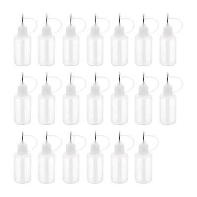 20 Pcs Precision Tip Applicator Bottle, Empty Applicator Glue Bottle for Small Gluing Projects, Paper Quilling DIY Craft, Acrylic Painting, 30Ml /1 Ounce