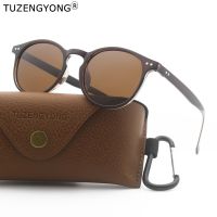 ❏ﺴ TUZENGYONG New Unisex Ultralight TR90 Polarized Sunglasses Men Women Driving Round Pink Shades Vintage UV400 Sun Glasses