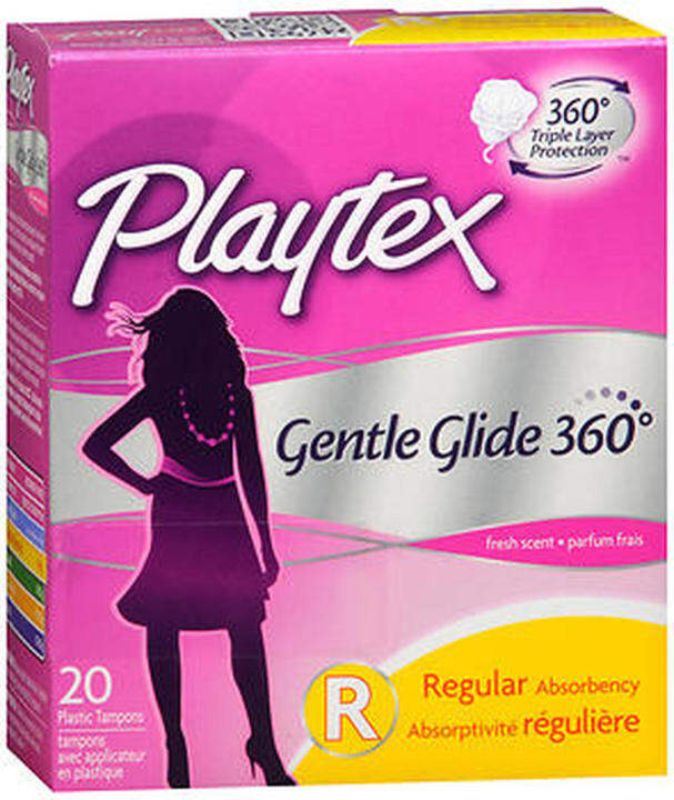 Playtex Gentle Glide 360 Regular [18 Tampons with Plastic Applicator