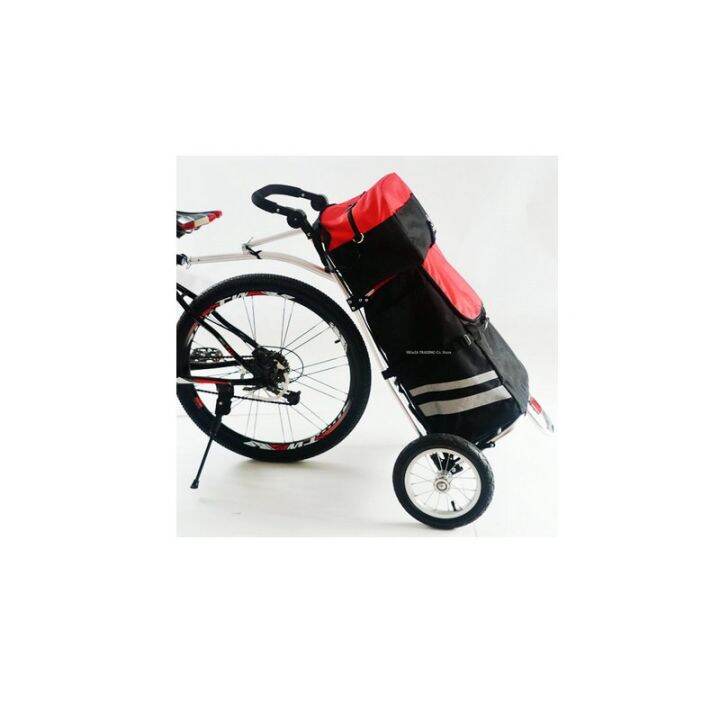 Folding Bike Cargo Trailer With Big Bag, Portable Bicycle Trailer, 12 Inch Air Wheel Shopping
