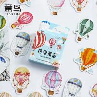 46 Pcs Cute Scrapbooking DIY Sticker Set Colorful Hot Air Balloon Sticker For Gift Packing Album Planner Journal Arts DIY Craft Stickers Labels