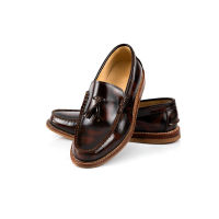StepPro รองเท้าหนังแท้ ลำลอง ผู้ชาย หุ้มส้น แบบสวม หนังออยล์ขัด สีน้ำตาล Loafer Shoes Code 944
