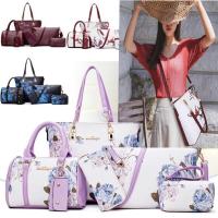 QianXing Shop Fashion Handbag Flower Pattern Tote Bag Beautiful Lady Boston Bag Pretty Ink Printing Shoulder Bag