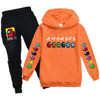 Among Us ชายชุดเสื้อมีฮู้ดหญิงแขนยาว Hooded Tops Jogger เด็กเสื้อกันหนาว Hoodie + กางเกง PH2051Kids เสื้อผ้าฤดูใบไม้ผลิชุดลำลองแฟชั่นสบายๆ